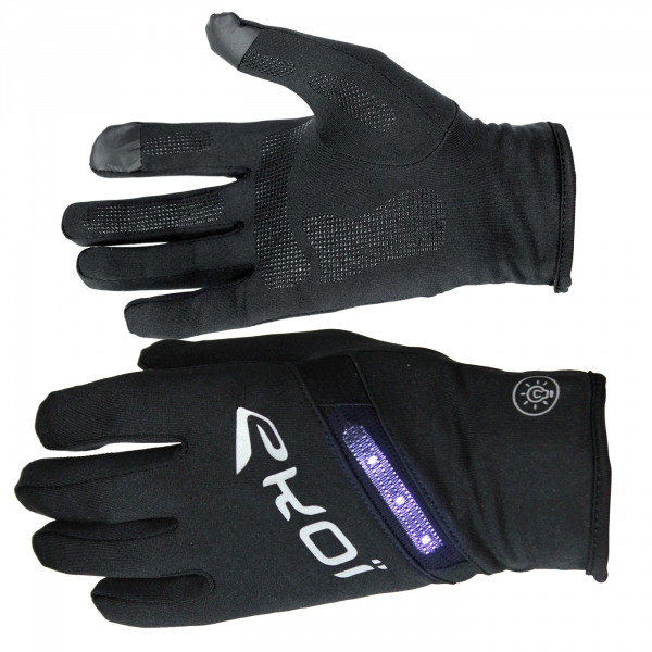 Guantes largos bici EKOI LED Black Guantes largos bici EKOI LED Black