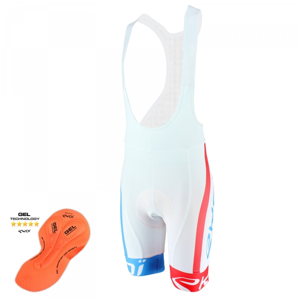 Culotte Bike Corto EKOI COMP10 GEL BREATH Blanco Rojo Azul Culotte Bike Corto EKOI COMP10 GEL BREATH Blanco Rojo Azul