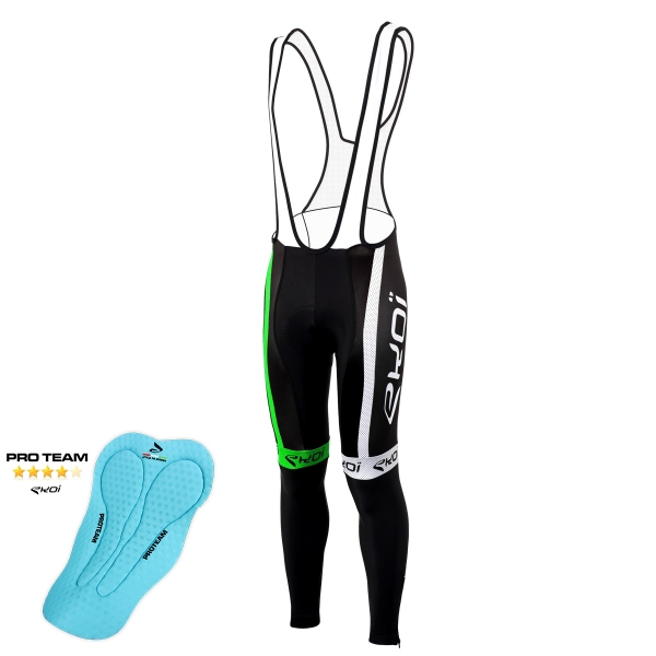 Culotte bike largo invierno EKOI COMP10 Proteam Negro Verde Culotte bike largo invierno EKOI COMP10 Proteam Negro Verde