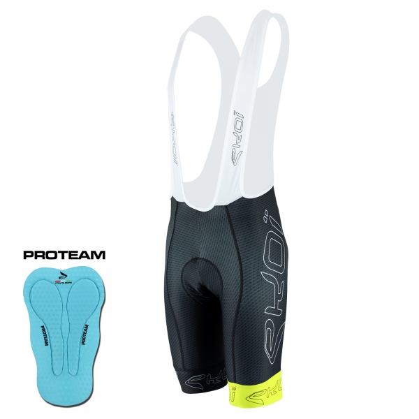 Culotte Bike Corto EKOI CARBONO FIBER negro amarillo fluo Culotte Bike Corto EKOI CARBONO FIBER negro amarillo fluo