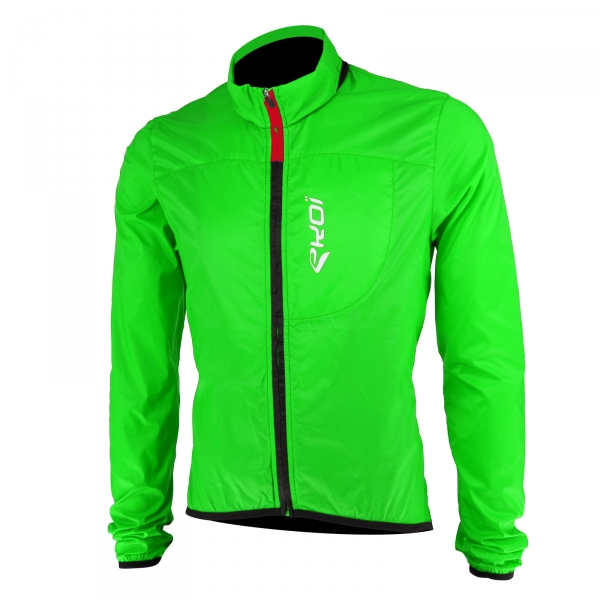 Chaqueta cortavientos EKOI Rain Stop Pocket Verde fluo Chaqueta cortavientos EKOI Rain Stop Pocket Verde fluo
