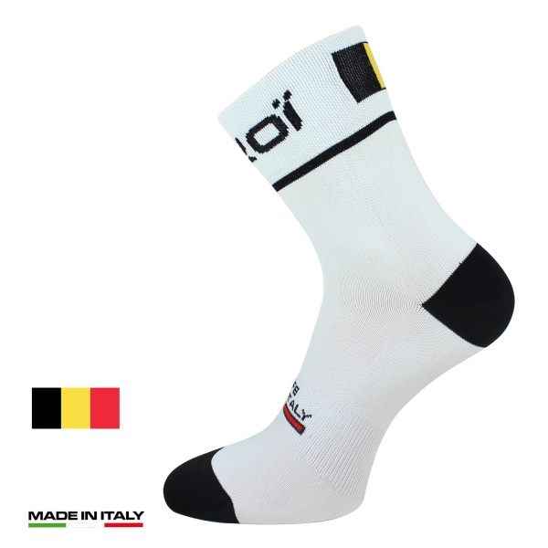 Calcetines bici verano EKOI NATION Blanco Bélgica Calcetines bici verano EKOI NATION Blanco Bélgica