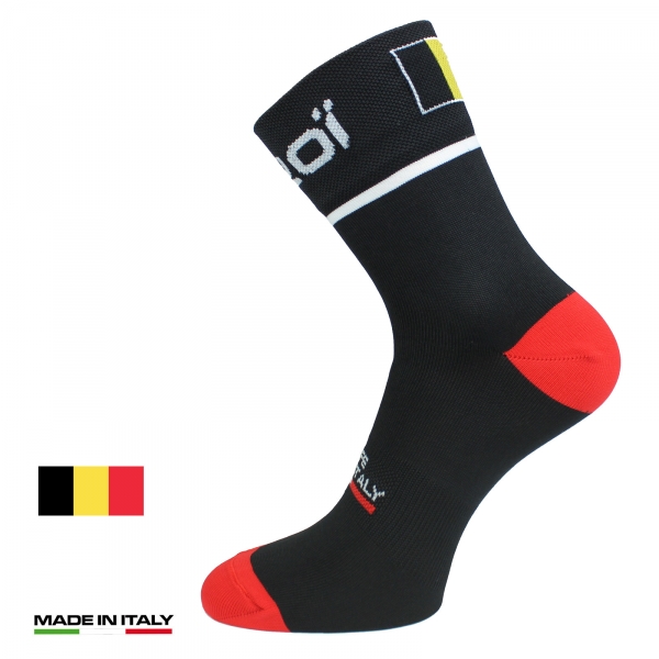 Calcetines bici verano EKOI NATION Negro Bélgica Calcetines bici verano EKOI NATION Negro Bélgica
