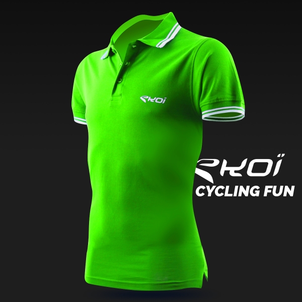 Polo men EKOI Cycling Fun Verde Polo men EKOI Cycling Fun Verde