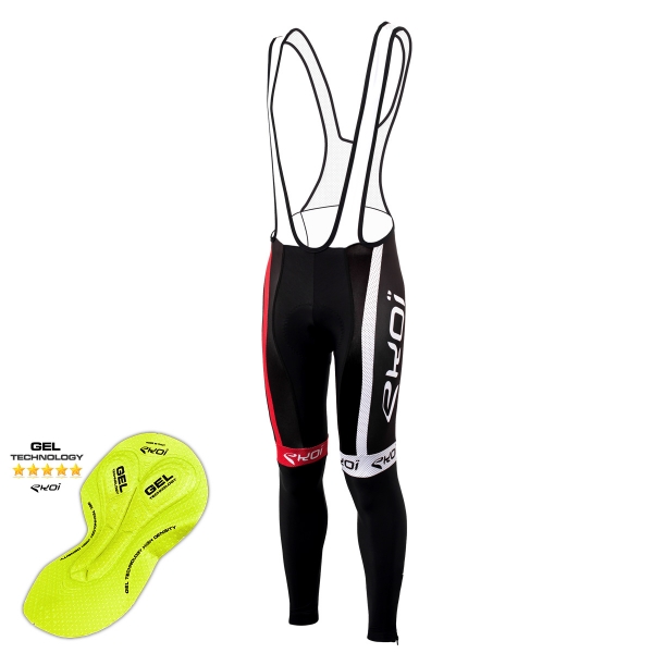 Culotte bike largo invierno EKOI COMP10 Gel Negro Rojo Culotte bike largo invierno EKOI COMP10 Gel Negro Rojo