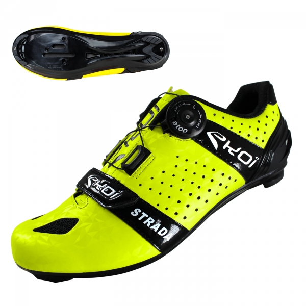 Zapatillas carretera EKOI Strada Cristal Fluo Amarillo Zapatillas carretera EKOI Strada Cristal Fluo Amarillo