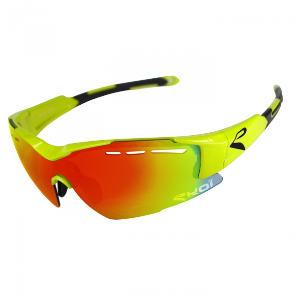 Gafas EKOI F15 Amarillo fluo Revo rojo Gafas EKOI F15 Amarillo fluo Revo rojo