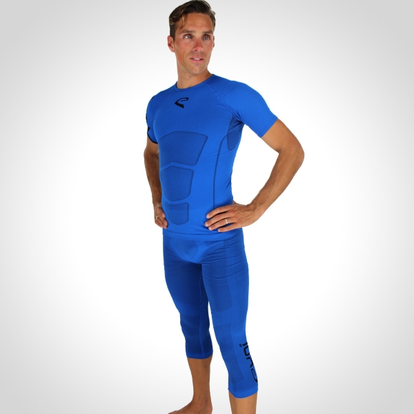 Pack EKOI RUN Culotte bike pirata Manga corta Azul Pack EKOI RUN Culotte bike pirata Manga corta Azul