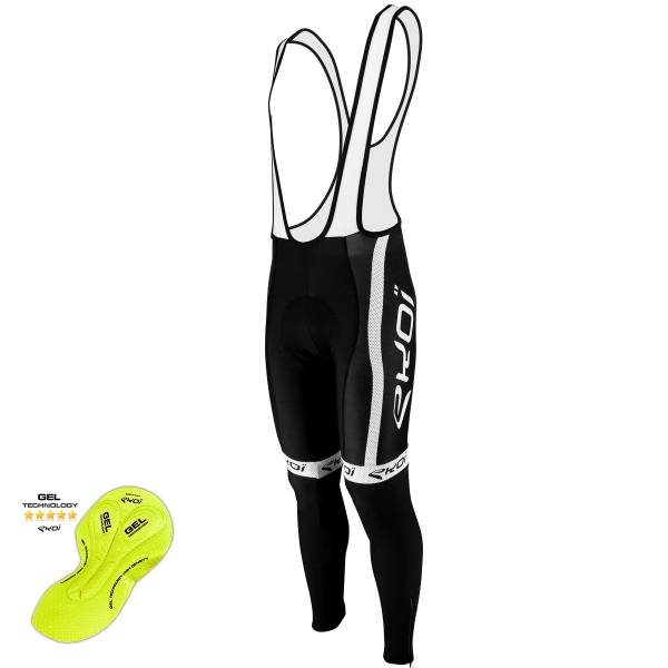 Culotte bike largo invierno EKOI COMP10 Gel Negro Blanco Culotte bike largo invierno EKOI COMP10 Gel Negro Blanco