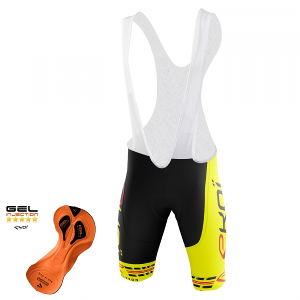 Culotte Bike Corto EKOI COMP11 Gel Injection Negro Amarillo Culotte Bike Corto EKOI COMP11 Gel Injection Negro Amarillo