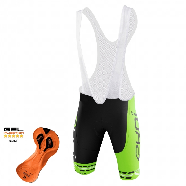 Culotte Bike Corto EKOI COMP11 Gel Injection Negro Verde Culotte Bike Corto EKOI COMP11 Gel Injection Negro Verde